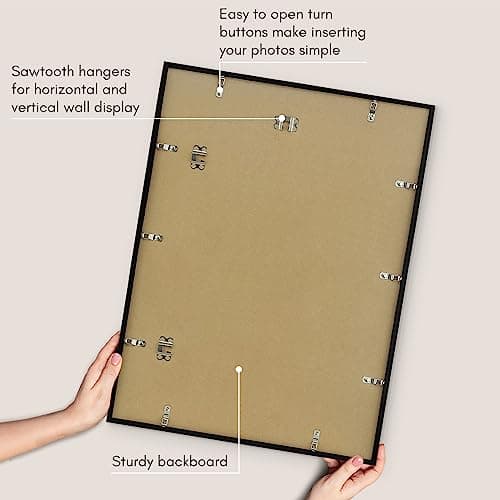 Americanflat 18x24 Poster Frame with Polished Plexiglass - Streamline Collection - Thin Border Picture Frame for Wall Display - Hanging Hardware Included - Black — view 4