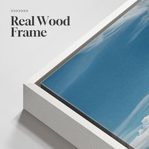 Framed Coastal Beach Wall Art for Room Decor, Blue Ocean Seascape Canvas Artwork for Walls, Nature Nautical Cozy Landscape Picture Print Beach House Wall Decor for Living Room Bedroom Hallway, 24x36 — view 4