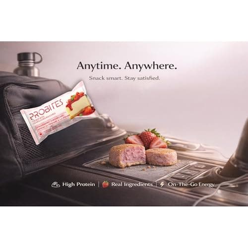 Probites Protein Bites - High Protein Snack, Low Sugar, Collagen + Whey Isolate, Healthy Dessert Alternative, 10 Pack - Strawberry Cheesecake Flavor — view 5