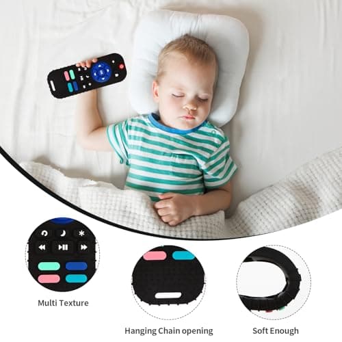 Hooku 2 Pack Remote Teether for Baby, Silicone Teethers for Babies 6-12 Months, Baby Teething Toys for Babies 0-6 Months, Remote Control Toy, Infant Gifts for Boys Girls — view 4