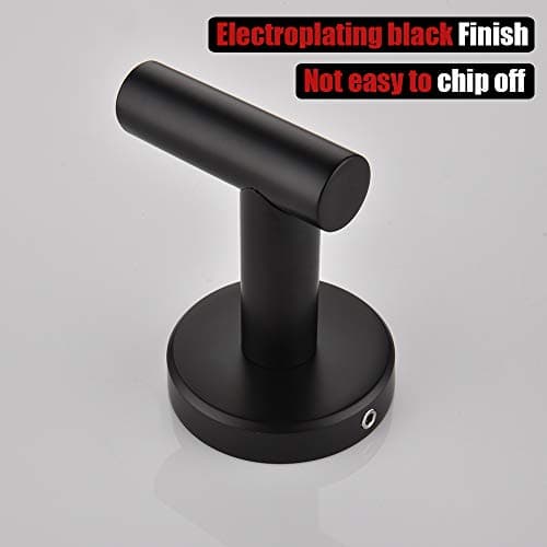 JQK Black Bathroom Towel Hook, Coat Robe Clothes Hook for Bathroom Kitchen Garage Wall Mounted (2 Pack), 304 Stainless Steel Matte Black, TH100-PB-P2 — view 7