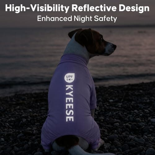 KYEESE UV Protection Dog Shirt, UPF 50+ Cooling Summer Jumpsuit for Small Dogs, Breathable Reflective Shedding Control Dog Sun Shirts, Quick-Dry Dogs Onesie Pet Clothes, Purple, M — view 5