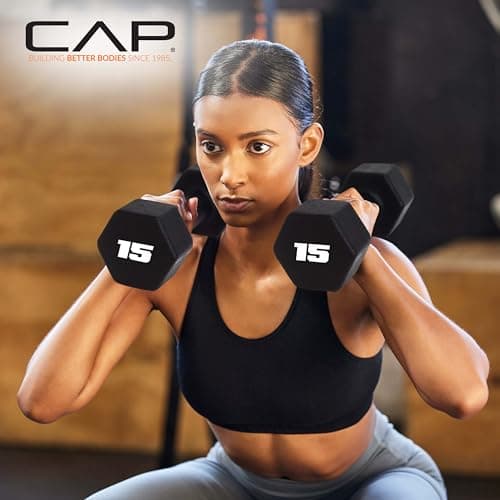 CAP Barbell 5 LB Neoprene Dumbbell Hand Weights - Pair | Black — view 5