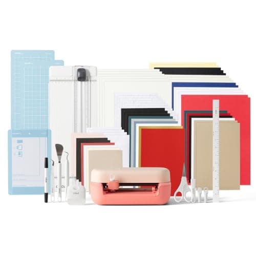 Cricut Joy™ 2 Deluxe Bundle, Coral - Ultra-Compact Cutting Machine - Perfect for Making Cards, Stickers, Labels, Decals, & More - Portable - Includes Enough Supplies for Up to 55 Projects