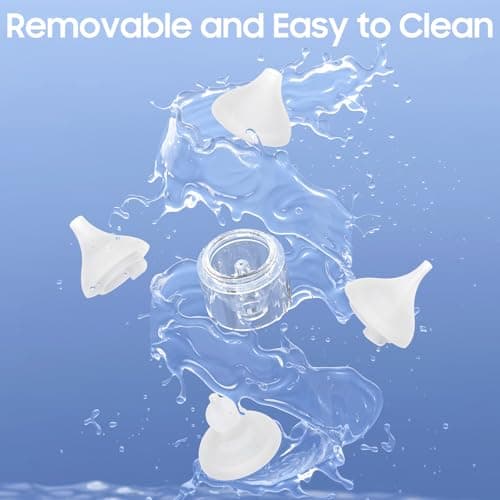 Nasal Aspirator for Baby, Blocked Nose Relief, Electric Baby Nose Sucker with Larger Suction Chamber and More Powerful Suction with 4 Silicone Tips Suitable for Newborns and Babies White — view 4