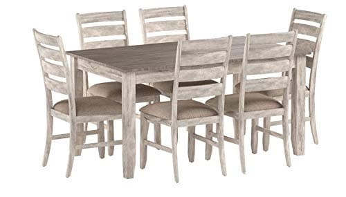 Signature Design by Ashley Skempton Cottage Dining 7 Piece Set – Rectangular Table & 6 Upholstered Chairs | Coastal Chic Meets Farmhouse, Whitewash — view 6