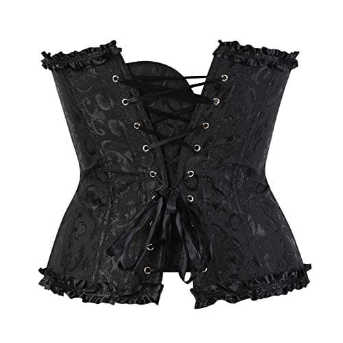 Grebrafan Plus Size Overbust Corset Classic Bustier Bodyshaper Top (US(4-6) S, Black) — view 2
