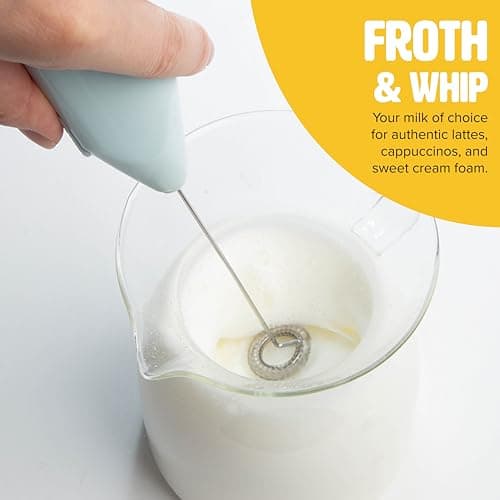 Tasty French Press and Frother Coffee Gift Set, Includes a 4.5-Cup Coffee Press and Battery Operated Handheld Milk Frother, Perfect for French and American Style, 2-Piece Set, Aqua — view 4