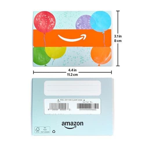 Amazon Physical Gift Card in a Mini Envelope - Bright Balloons — view 3