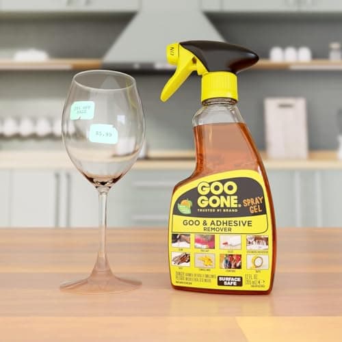 Goo Gone Spray Adhesive Remover Gel 12 Oz with Scraper, Removes Glue, Stickers, Tape Residue, Grease, Gum & Wax, Adhesive Spray with Citrus Cleaning Power for Hard Surfaces, Carpets & Fabrics — view 5