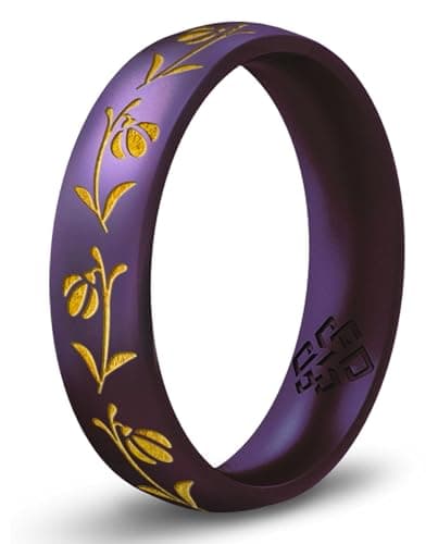 Knot Theory January Flower Gold Ink Cosmic Purple Silicone Size 7 4mm