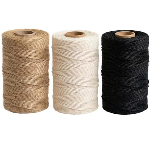 PerkDecor Twine String Natural Jute Twine & Cotton Twine Bundle - Bulk Packing Twine for Crafts, Gift Wrapping String, Gardening Twine, Home Decor (3 Rolls, 984ft, 2mm)