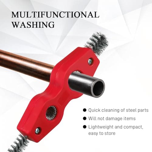 YUPIKJI 4 in 1 Car Battery Cleaning Brush, Battery Terminal Cleaner, Anti-Rust Auto Battery Cleaner with Steel Wire, Car Accessories Vehicle Machine Parts Clean Tools for Most Vehicles (Red) — view 2