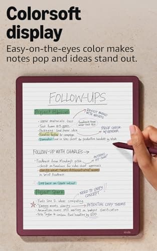 Amazon Kindle Scribe Colorsoft 32GB (newest model) — 11” paper-like color display with front light — One notebook to replace them all — Write in notebooks, docs, and books. Pen included - Graphite — view 3