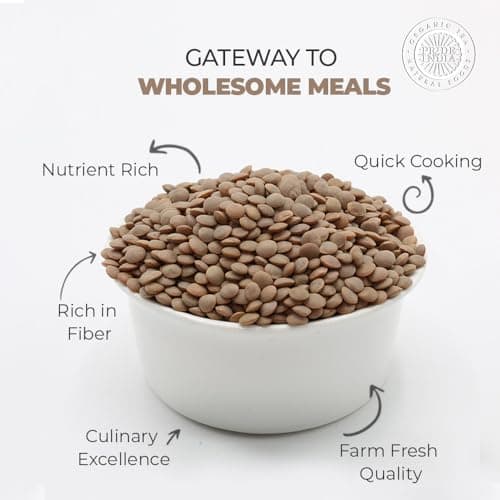 Pride Of India - Indian Whole Brown Crimson Lentils - 1.5 lbs (680 gm) Jar - Healthy Culinary Nutritious Lentils - Rich in Protein (9g) and Dietary Fiber (5g) per Serving (16 Servings) -Amazing Value — view 3