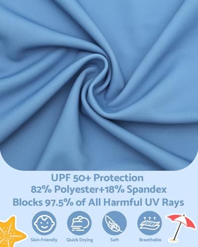 babygoal Baby Blue Long Sleeve Rash Guard UPF 50+ Sun Protection Swim Shirt for Boys Girls, Infant Toddler UV Swimwear for Beach Pool Swimming SY05-18-24M-CA — view 4