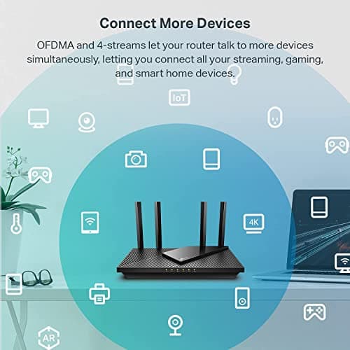 TP-Link AX3000 WiFi 6 Smart WiFi Router (Archer AX55) – 802.11ax Wireless Router, Gigabit Internet Router, Dual Band, OFDMA, MU-MIMO, OneMesh Compatible — view 2