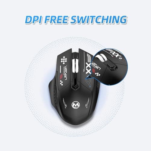 Wireless Bluetooth Dual-Mode Mouse - Ergonomic Right-Handed Design, USB Unifying Receiver, and 2.4GHz Reliable Connection - Works for Computers and Laptops - Far Quieter Clicks Than Most Mice,Black — view 2