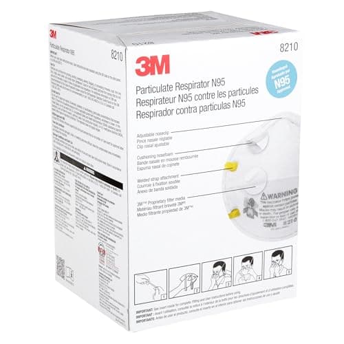 3M 8210 Particulate Respirator, N95, Pack of 20 Disposable Respirators, NIOSH APPROVED, Two-Strap Cup Style Design, Lightweight with Cushioning Nose Foam — view 10