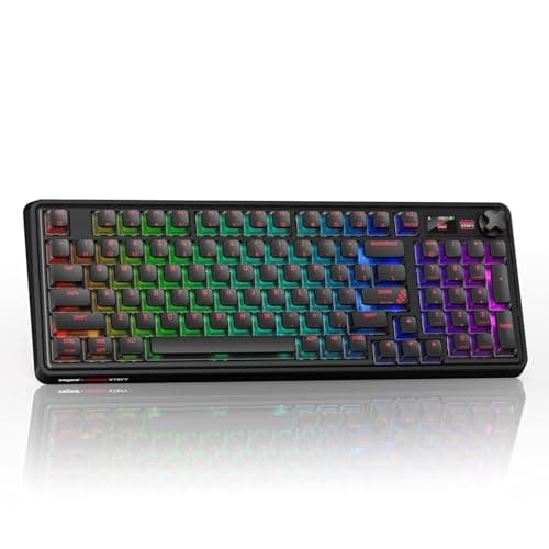 wegear PIXIU 98 8KHz Esports Gaming Mechanical Keyboard, 8000Hz Polling, Cherry MX2A Red Switches, Tri-Mode Bluetooth/2.4G/USB-C Wired, Hot-Swap Gasket Custom Keyboard with Knob,