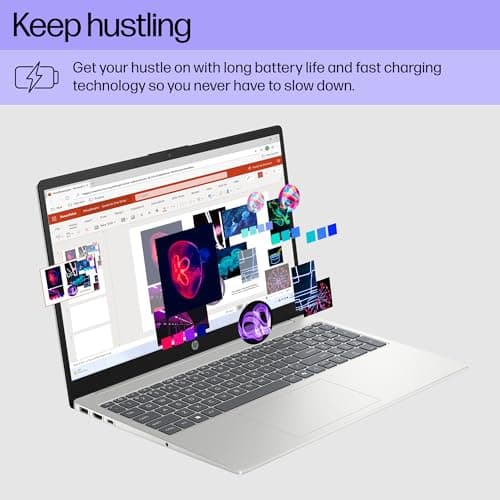 HP 15.6 inch Laptop, HD Touchscreen Display, AMD Ryzen 3 7320U, 8 GB RAM, 128 GB SSD, AMD Radeon Graphics, Windows 11 Home in S Mode, Natural Silver, 15- fc0099nr — view 3