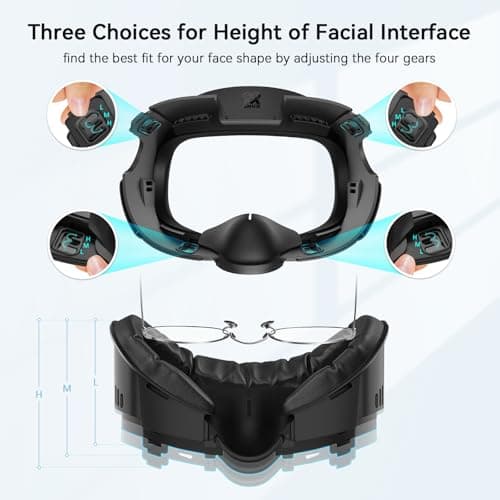 AMVR Facial Interface Compatible with Meta/Oculus Quest 3 Face Pad Accessories, with Soft PU Face Cushion Replacement and Breathable Ice Silk Cotton, Air-Circulation(Not for Q3S) — view 2