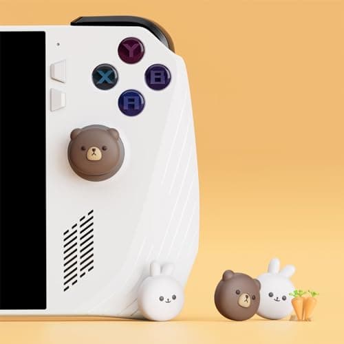PlayVital Cute Thumb Grip Caps for ROG Ally, Accessories Silicone Joystick Caps Thumbsticks Grips for ROG Ally X 2024 - Chubby Bear & Smiley Bunny — view 4