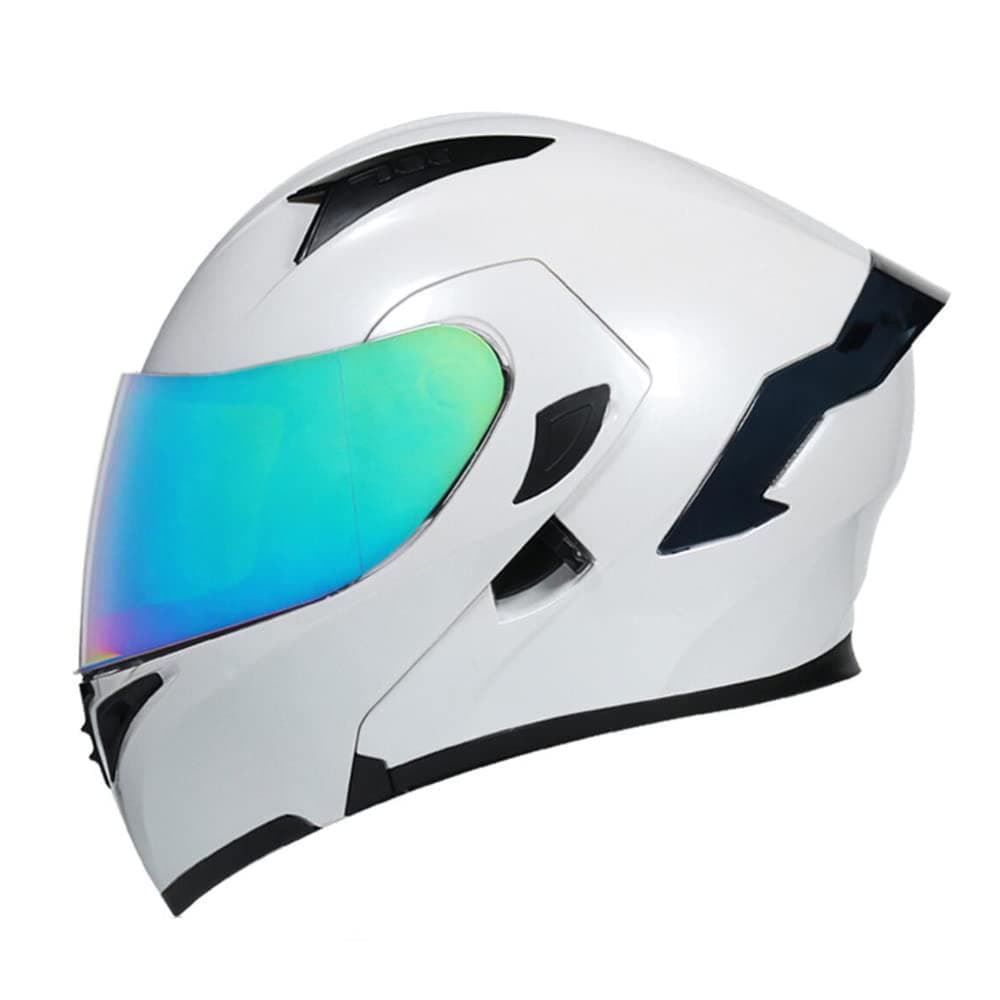 Full Face Flip Up Motorcycle Modular Helmet Integrated Motorbike Dual Visor for Adults Men Women Moped Street Racing DOT Approved — view 39