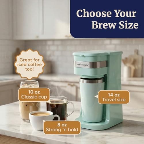 Elite Gourmet EHC113M Personal Single-Serve Compact Coffee Maker, Mint — view 6