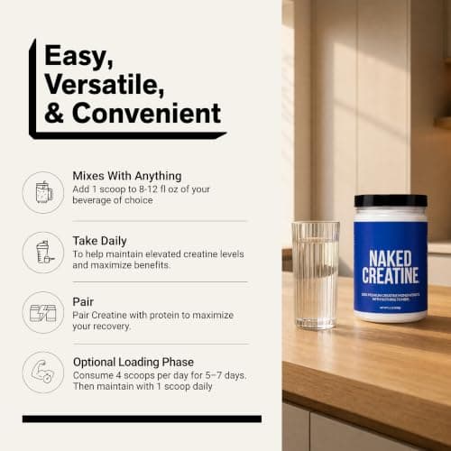NAKED Pure Micronized Creatine Monohydrate Powder - NSF Certified, Unflavored, 500g, 1.1lb Bulk - Vegan, Non-GMO, Gluten-Free, Soy-Free, No Fillers, Supports Muscle Growth & Strength - 100 Servings — view 5