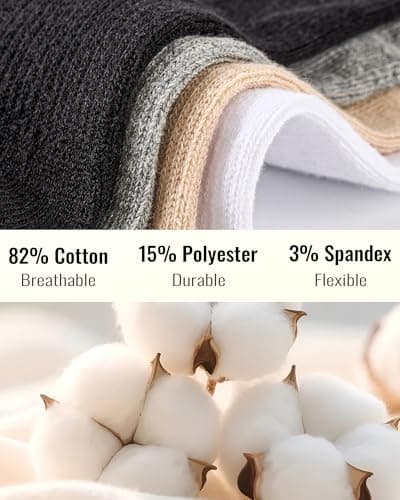 SukModen No Show Socks Women Men Non Slip Invisible Liners for Flats Breathable Cotton Low Cut Ankle Socks 6 Pairs Gift Box, Size 5-8 WBG — view 3