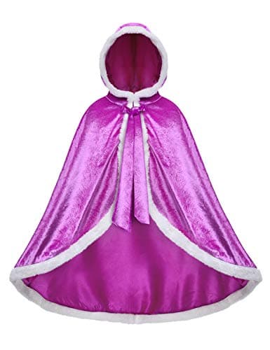 Party Chili Princess Cape Costume Cloak for Girls 3-12 Years, Purple, 6-7 Years — view 2