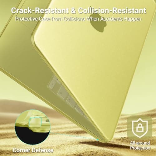 MOSISO Compatible with MacBook Neo Case 13 inch 2026 Release Model A3404, Seamlessly Closes&Fingerprints-Resistant Protective Hard Shell Cover, Great for Work Travel Study Daily Use, Citrus Clear — view 3