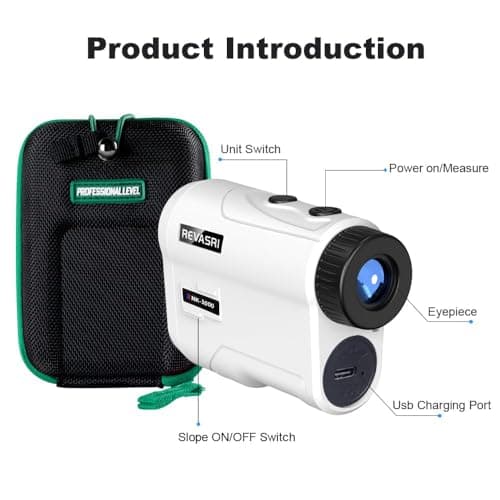 REVASRI Golf Rangefinder with Slope and Pin Lock Vibration, External Slope Switch for Golf Tournament Legal, Rangefinders with Rechargeable Battery 1000YDS Laser Range Finder — view 5