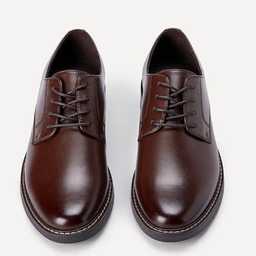 Amazon Essentials Men's Round Toe Derby Dress Shoes, Dark Brown, 10 — view 4