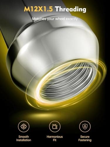 MIKKUPPA M12x1.5 Lug Nuts - Replacement for Ford Fusion Focus Escape, Honda Accord Civic CRV, Chevy Cruze Malibu, Dodge Journey, Jeep Compass Patriot Aftermarket Wheel, 20pcs Chrome Closed End Nuts — view 3