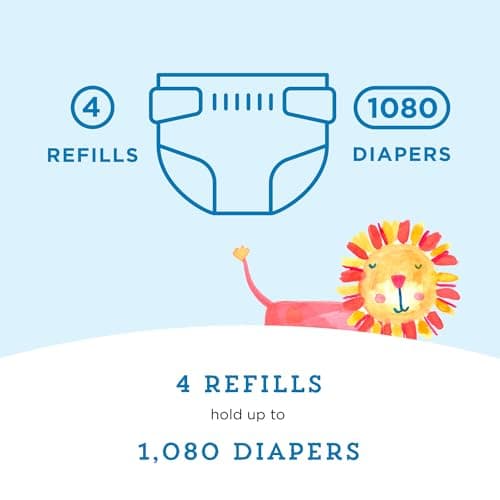 Amazon Brand - Mama Bear Blossoms Scented Diaper Pail Refills for Diaper Genie Pails, 1080 Count (4 Packs of 270 Count) — view 5