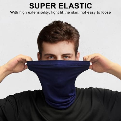 WOXVM 2 Pack Neck Gaiter Face Mask Breathable Sun Cooling Balaclava Versatile Bandana Tube Neck Scarf Gator Face Cover Summer UV Protection Headwear for Men Women Outdoor Sports — view 2