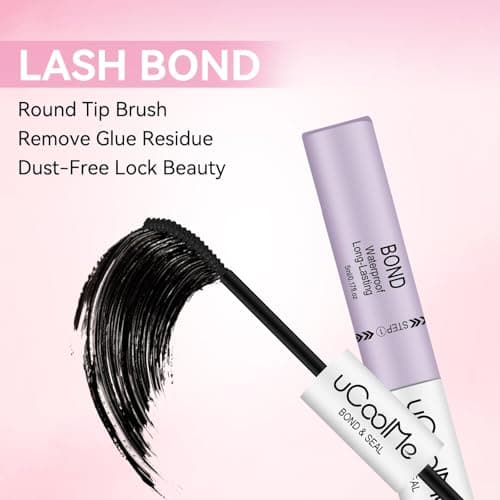 uCoolMe Lash Bond and Seal Waterproof 10ML for Lash Clusters 144Hours SuperStrong Long-Lasting Non-Irritating Eyelash Glue for DIY at Home(Black,10ML) — view 5