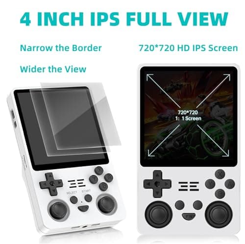 Blorkbuy RGB20SX Retro Handheld Game Console,4.0-Inch 720x720 IPS HD Screen,Preloaded 20K+Classic Games,5000mAh Long Battery Life,Linux Open Source System,Perfect for Retro Game Lovers (White) — view 2