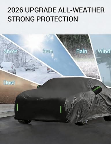 Proadsy Car Cover for Dodge Charger 2006-2025 Waterproof All Weather for Automobiles, Windproof Snowproof Rain Hail Sun UV Protection Full Outdoor Indoor Exterior Car Covers, Black — view 2