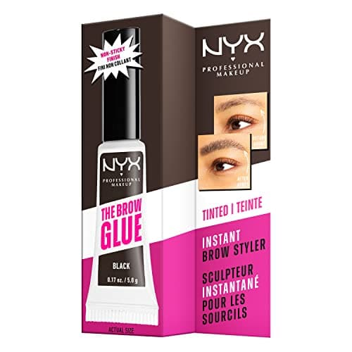 NYX PROFESSIONAL MAKEUP, The Brow Glue, Instant Brow Styler, 16H Extreme Hold, Vegan Formula - Black Brown, 0.18oz / 5g — view 6