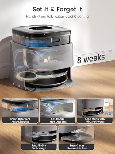 Lefant M3 Max Robot Vacuum and Mop, 20000Pa Suction, 90-Day Self-Emptying, Obstacle Avoidance, Auto Mop Washing&Drying, All-in-One for Pet Hair Carpet, 5G WiFi — view 3