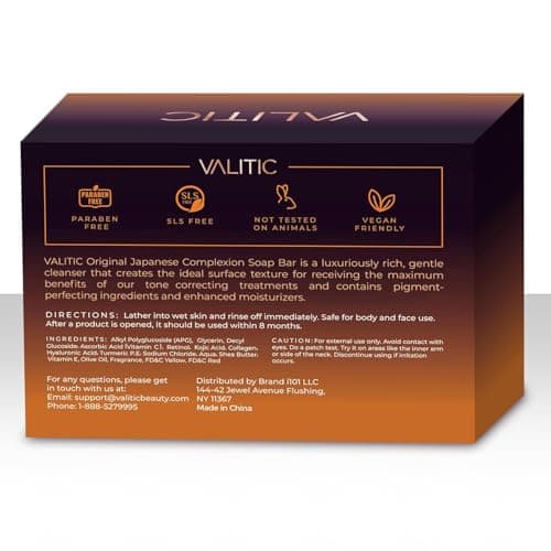 VALITIC Kojic Acid Dark Spot Remover Soap Bars with Vitamin C, Retinol, Collagen, Turmeric - Original Japanese Complex Infused with Hyaluronic Acid, Vitamin E, Shea Butter, Castile Olive Oil (2 Pack) — view 2