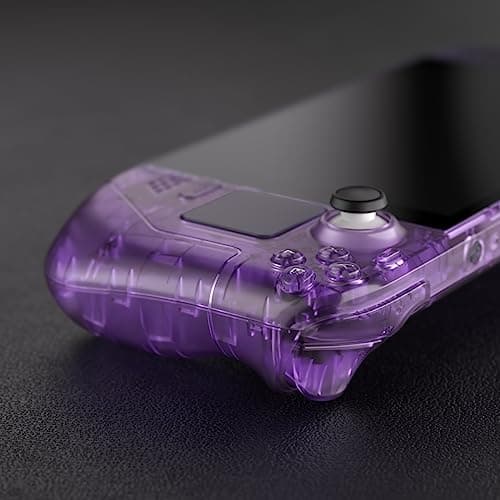 eXtremeRate Clear Atomic Purple Custom Faceplate Back Plate for Steam Deck, Handheld Console Replacement Housing Case, DIY Full Set Shell with Buttons for Steam Deck LCD Console - Console NOT Included — view 4