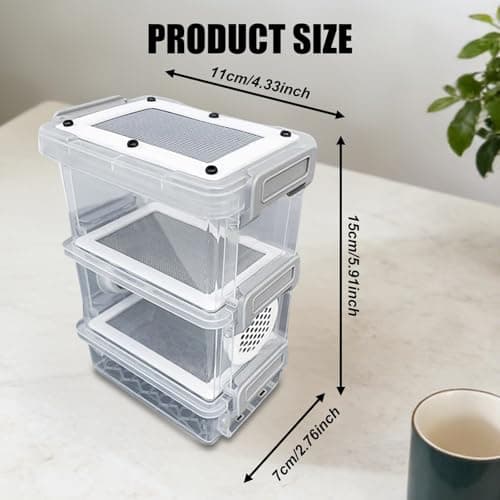 Generic Roach Feeding Box Hatching Container Reusable Ventilation Comfortable Critter Keeper Breeding Box for Cockroaches Crickets, Style C — view 3