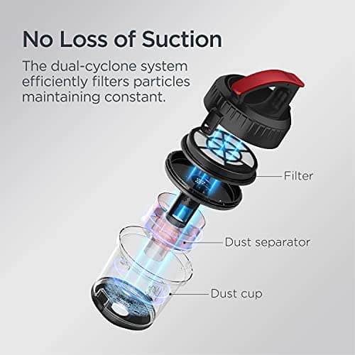 Eureka Bagless Canister Vacuum Cleaner, Lightweight Vac for Carpets and Hard Floors, Red, Whirlwind NEN110D — view 3