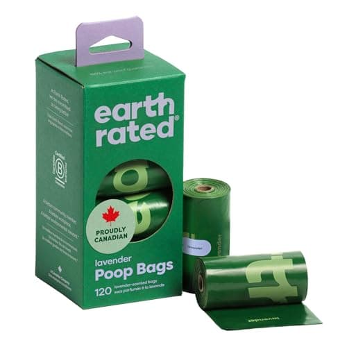Earth Rated (A Canadian Company), Poop Bags for Dogs Guaranteed Leak Proof and Extra Thick Waste Bag Refill Rolls, Lavender Scented, 120 Count