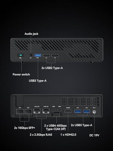 MINISFORUM MS-01 Mini Workstation Intel Core i9-13900H (vPro Enterprise Support) 32GB DDR5 1TB SSD Mini PC,2x 10Gbps SFP+/2x 2.5G RJ45/2x USB4/HDMI/1x PCIe4.0x16 slot/Support 3x M.2 2280/22110/U.2 SSD — view 6