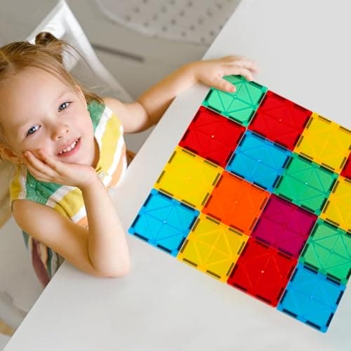 Magnetic Tiles, 100PCS Building Blocks, Magnets Building Set, STEM Toys Christmas Toy Gift for Kids Boys and Girls — view 4
